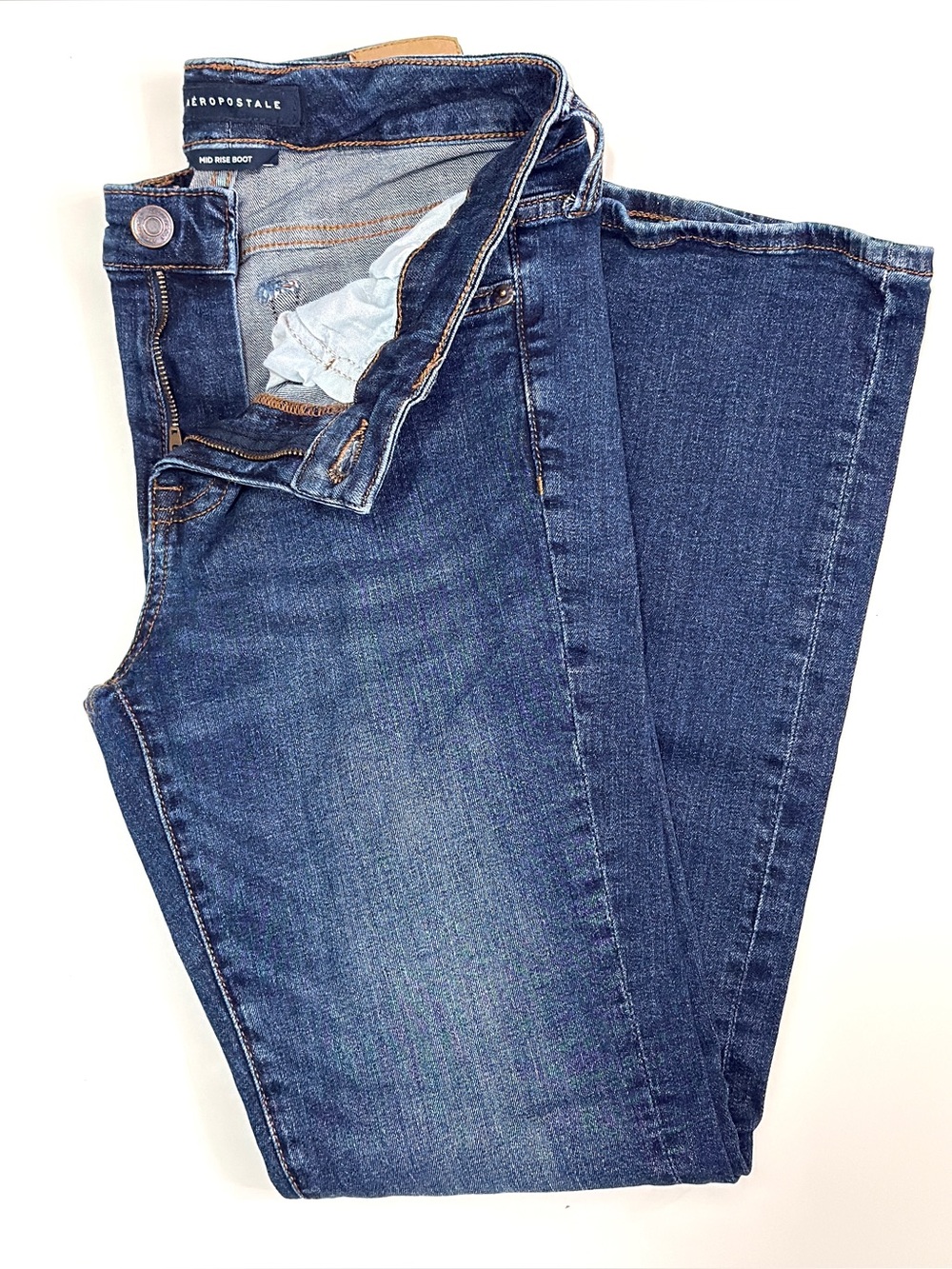 Aeropostale Mid Rise Bootcut Jeans - Dark Blue Size 6s
